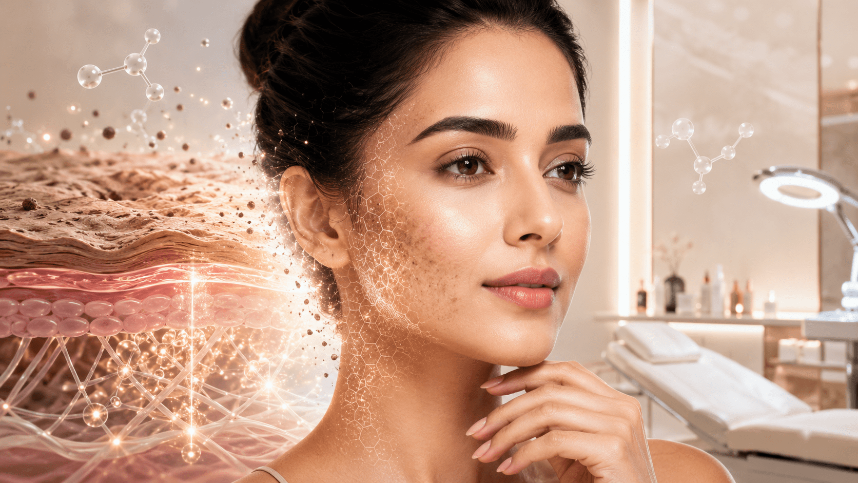 Indian woman with glowing renewed skin illustrating advanced chemical peel treatment results at Brilliance Cosmocare Mumbai