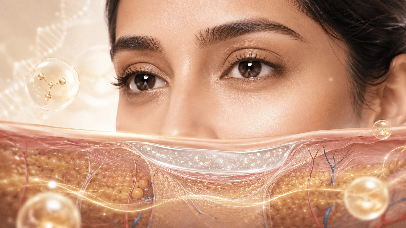 Refreshed under-eye area representing the final settled result of filler treatment