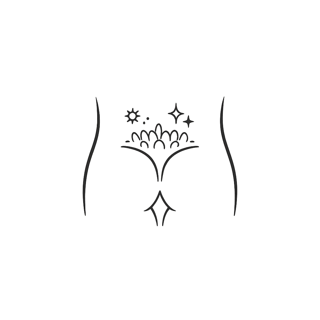 Abstract line-art icon representing genital wart growths