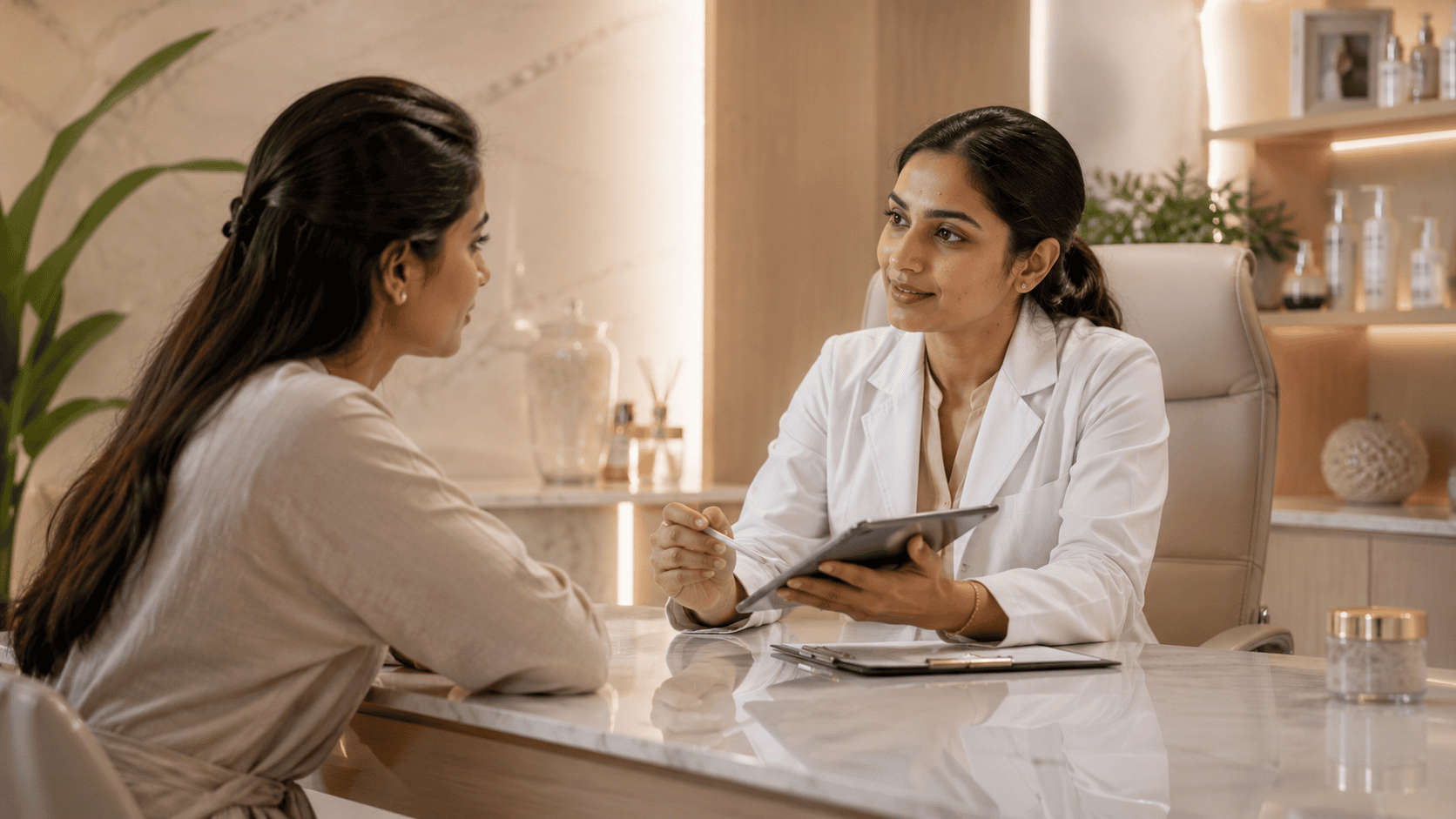 Doctor consulting with a patient about wart treatment options