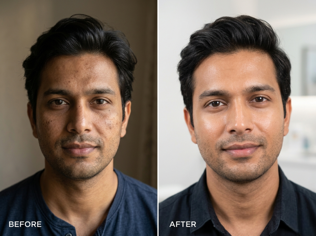 Glutathione Patient 1 before and after