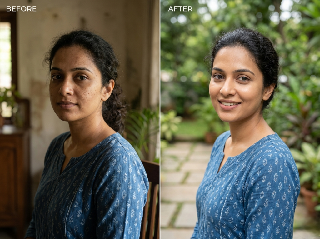 Glutathione Patient 2 before and after