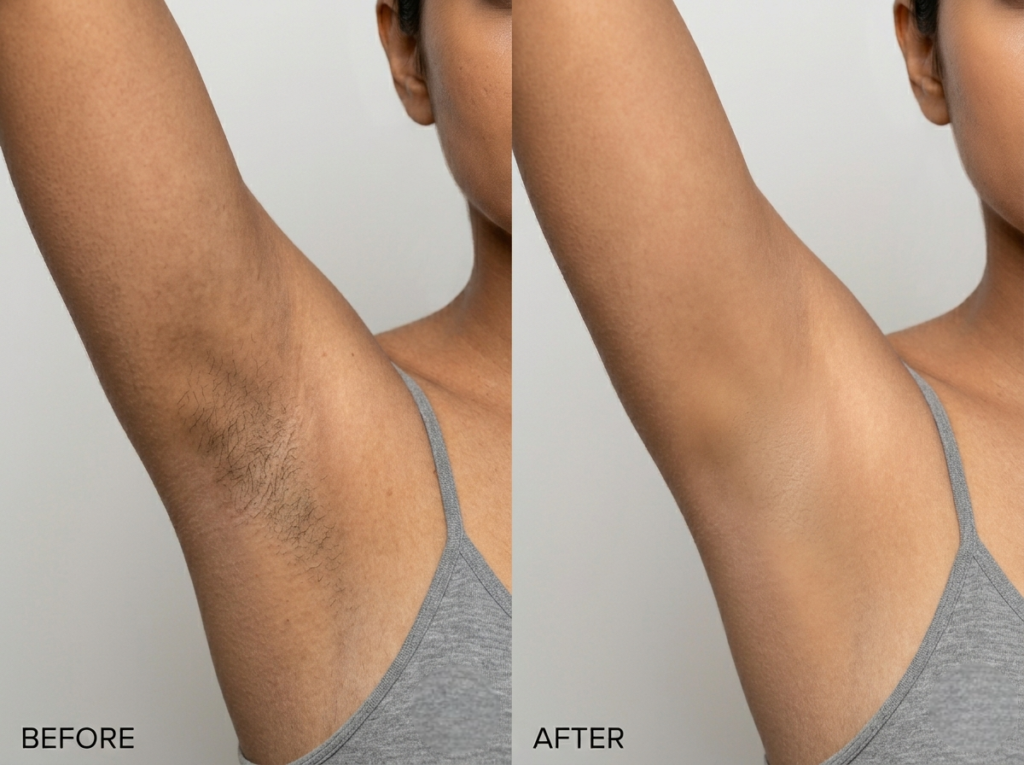 Laser Hair Removal- Before & After