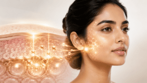 Infographic icon for brightening and glow support treatment component