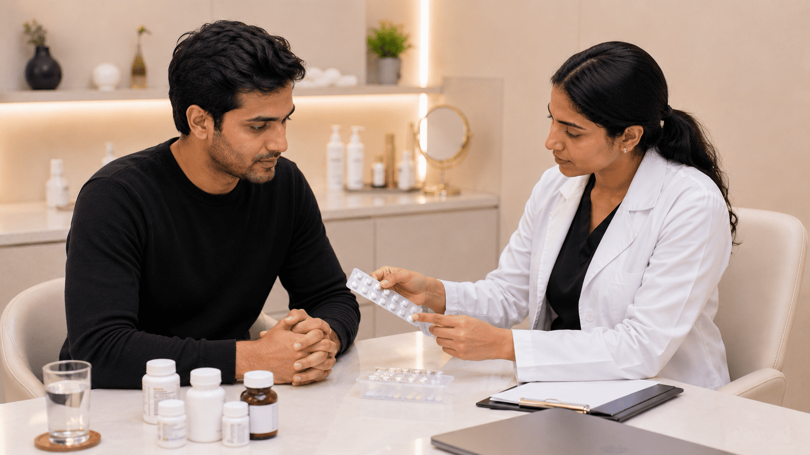 Medical consultation for patients on anticoagulant medications before GFC hair treatment at Brilliance Cosmocare Skin Hair and Weightloss Treatment in Andheri Mumbai