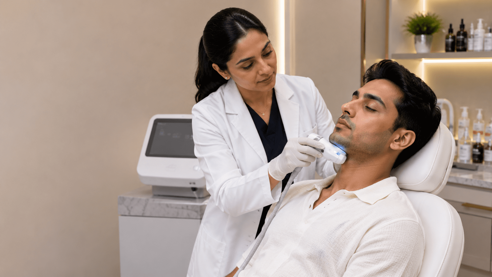FDA-cleared medical devices used for non-surgical double chin reduction treatment at Brilliance Cosmocare Mumbai