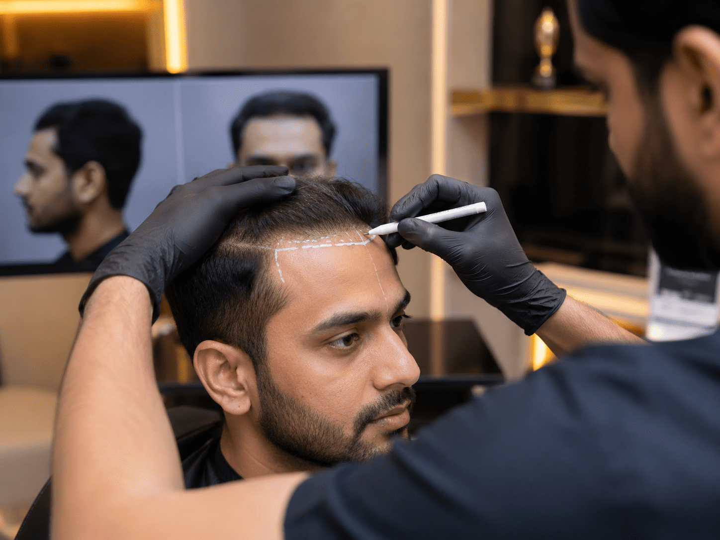 Digital hairline design mapping used for surgical planning before a DHI transplant