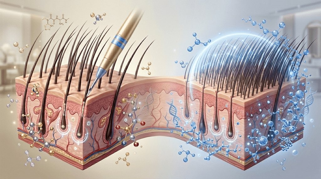 Infographic representing complementary PRP and GFC treatments offered alongside DHI